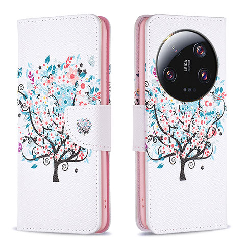 Coque Portefeuille Motif Fantaisie Livre Cuir Etui Clapet B01F pour Xiaomi Mi 13 Ultra 5G Blanc