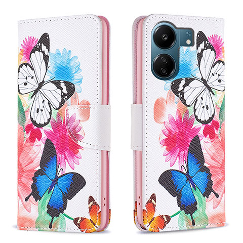 Coque Portefeuille Motif Fantaisie Livre Cuir Etui Clapet B01F pour Xiaomi Poco C65 Colorful