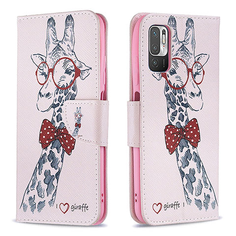 Coque Portefeuille Motif Fantaisie Livre Cuir Etui Clapet B01F pour Xiaomi POCO M3 Pro 5G Rose