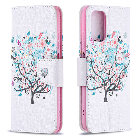 Coque Portefeuille Motif Fantaisie Livre Cuir Etui Clapet B01F pour Xiaomi Poco M5S Blanc