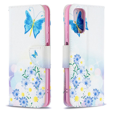 Coque Portefeuille Motif Fantaisie Livre Cuir Etui Clapet B01F pour Xiaomi Poco M5S Bleu