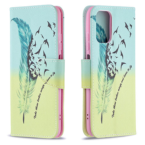 Coque Portefeuille Motif Fantaisie Livre Cuir Etui Clapet B01F pour Xiaomi Poco M5S Pastel Vert