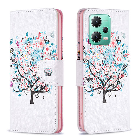 Coque Portefeuille Motif Fantaisie Livre Cuir Etui Clapet B01F pour Xiaomi Poco X5 5G Blanc