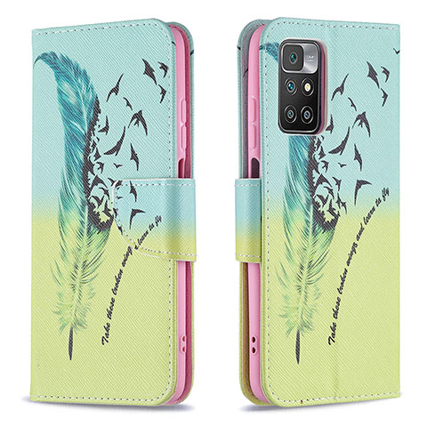 Coque Portefeuille Motif Fantaisie Livre Cuir Etui Clapet B01F pour Xiaomi Redmi 10 (2022) Pastel Vert