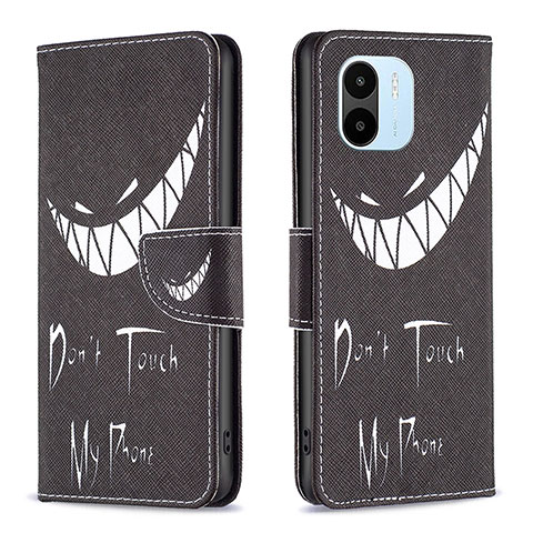 Coque Portefeuille Motif Fantaisie Livre Cuir Etui Clapet B01F pour Xiaomi Redmi A2 Noir