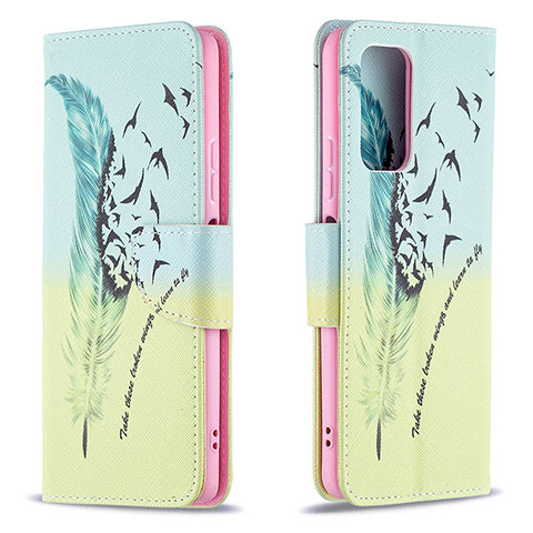 Coque Portefeuille Motif Fantaisie Livre Cuir Etui Clapet B01F pour Xiaomi Redmi Note 10 Pro 4G Pastel Vert