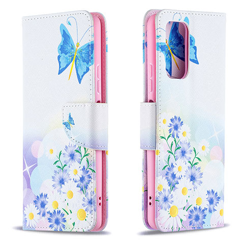 Coque Portefeuille Motif Fantaisie Livre Cuir Etui Clapet B01F pour Xiaomi Redmi Note 10 Pro Max Bleu