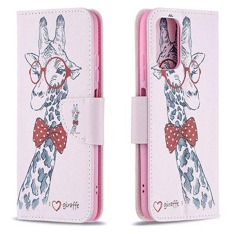 Coque Portefeuille Motif Fantaisie Livre Cuir Etui Clapet B01F pour Xiaomi Redmi Note 10S 4G Rose