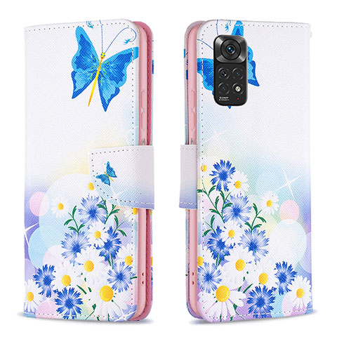 Coque Portefeuille Motif Fantaisie Livre Cuir Etui Clapet B01F pour Xiaomi Redmi Note 11 4G (2022) Bleu