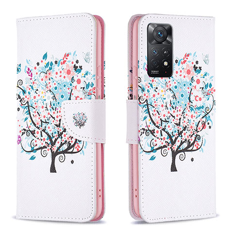 Coque Portefeuille Motif Fantaisie Livre Cuir Etui Clapet B01F pour Xiaomi Redmi Note 11 Pro 4G Blanc