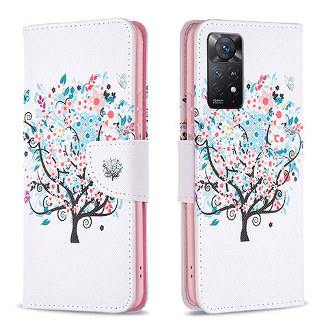 Coque Portefeuille Motif Fantaisie Livre Cuir Etui Clapet B01F pour Xiaomi Redmi Note 11 Pro 5G Blanc