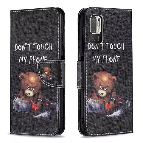 Coque Portefeuille Motif Fantaisie Livre Cuir Etui Clapet B01F pour Xiaomi Redmi Note 11 SE 5G Gris Fonce