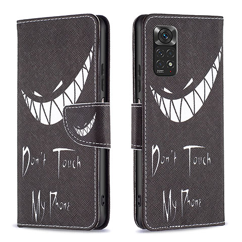 Coque Portefeuille Motif Fantaisie Livre Cuir Etui Clapet B01F pour Xiaomi Redmi Note 11S 4G Noir