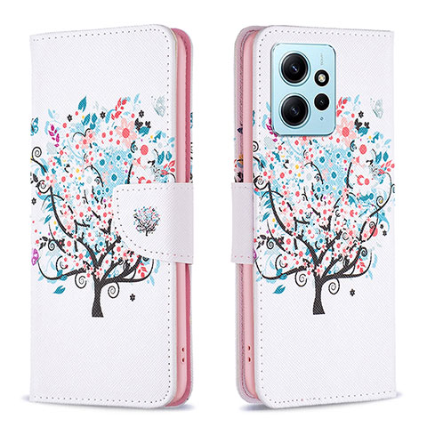 Coque Portefeuille Motif Fantaisie Livre Cuir Etui Clapet B01F pour Xiaomi Redmi Note 12 4G Blanc