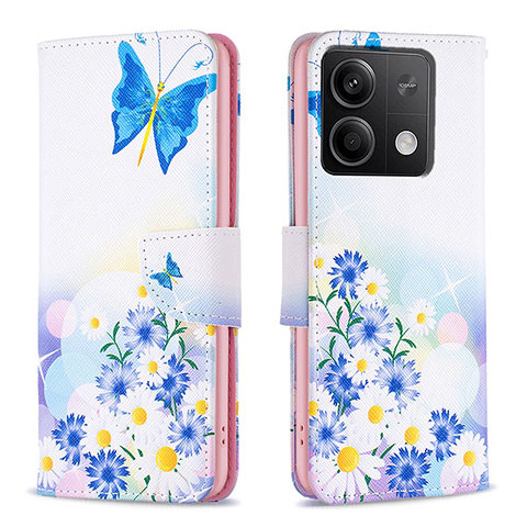 Coque Portefeuille Motif Fantaisie Livre Cuir Etui Clapet B01F pour Xiaomi Redmi Note 13 5G Bleu