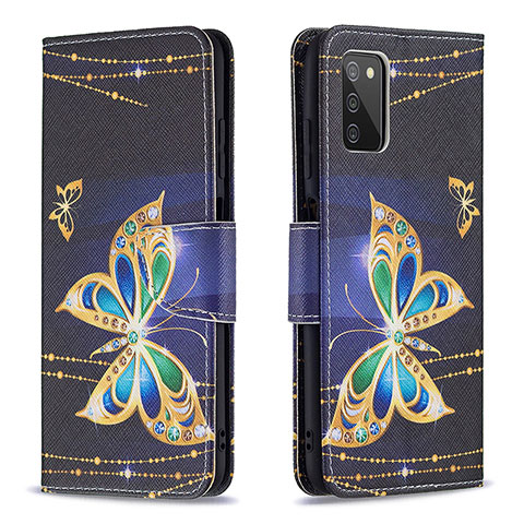 Coque Portefeuille Motif Fantaisie Livre Cuir Etui Clapet B03F pour Samsung Galaxy A03s Noir