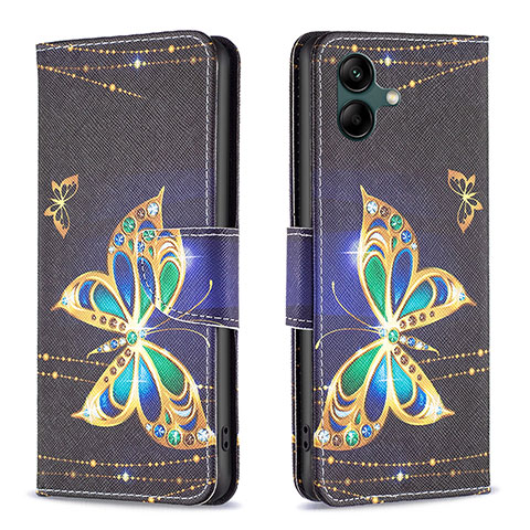 Coque Portefeuille Motif Fantaisie Livre Cuir Etui Clapet B03F pour Samsung Galaxy A04 4G Noir