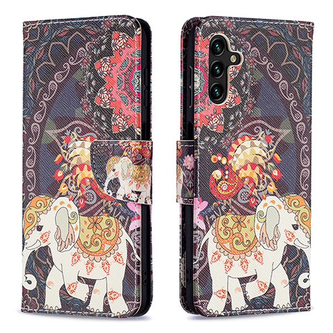 Coque Portefeuille Motif Fantaisie Livre Cuir Etui Clapet B03F pour Samsung Galaxy A04s Marron