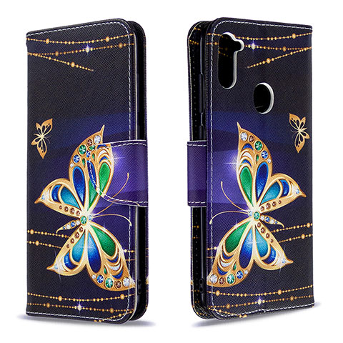 Coque Portefeuille Motif Fantaisie Livre Cuir Etui Clapet B03F pour Samsung Galaxy A11 Noir