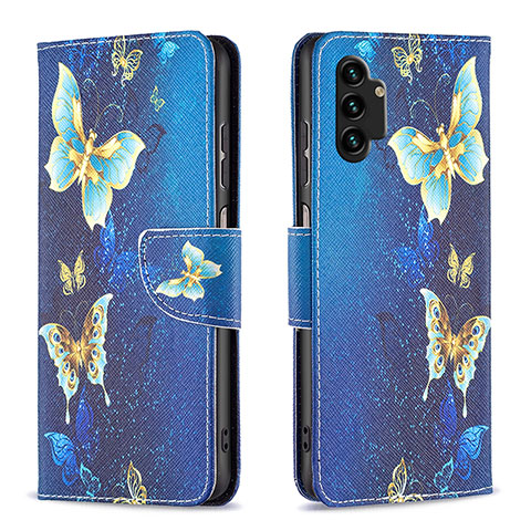 Coque Portefeuille Motif Fantaisie Livre Cuir Etui Clapet B03F pour Samsung Galaxy A13 4G Bleu Ciel