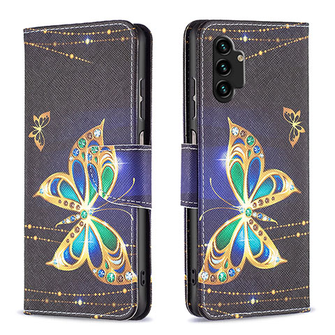 Coque Portefeuille Motif Fantaisie Livre Cuir Etui Clapet B03F pour Samsung Galaxy A13 4G Noir