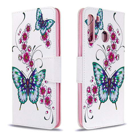 Coque Portefeuille Motif Fantaisie Livre Cuir Etui Clapet B03F pour Samsung Galaxy A21 Colorful