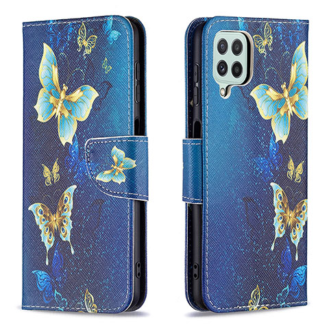 Coque Portefeuille Motif Fantaisie Livre Cuir Etui Clapet B03F pour Samsung Galaxy A22 4G Bleu Ciel