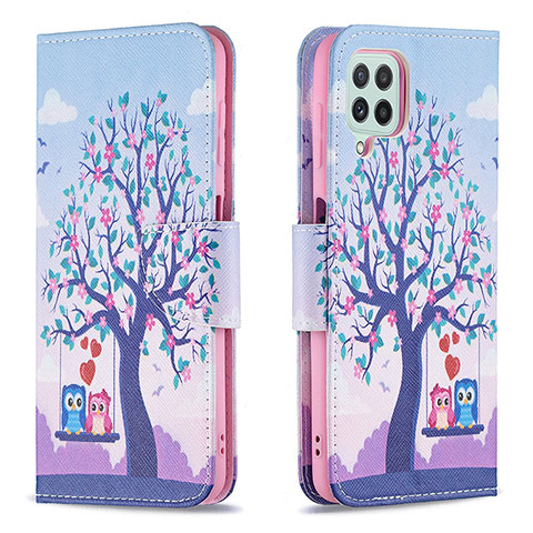 Coque Portefeuille Motif Fantaisie Livre Cuir Etui Clapet B03F pour Samsung Galaxy A22 4G Violet Clair