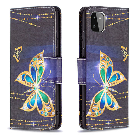 Coque Portefeuille Motif Fantaisie Livre Cuir Etui Clapet B03F pour Samsung Galaxy A22 5G Noir