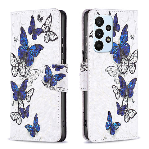 Coque Portefeuille Motif Fantaisie Livre Cuir Etui Clapet B03F pour Samsung Galaxy A23 4G Bleu