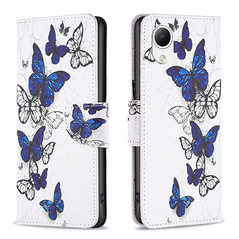 Coque Portefeuille Motif Fantaisie Livre Cuir Etui Clapet B03F pour Samsung Galaxy A23 5G SC-56C Bleu