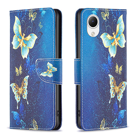 Coque Portefeuille Motif Fantaisie Livre Cuir Etui Clapet B03F pour Samsung Galaxy A23e 5G Bleu Ciel