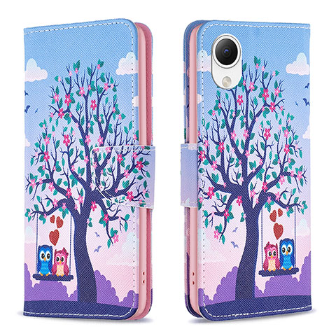 Coque Portefeuille Motif Fantaisie Livre Cuir Etui Clapet B03F pour Samsung Galaxy A23e 5G Violet Clair