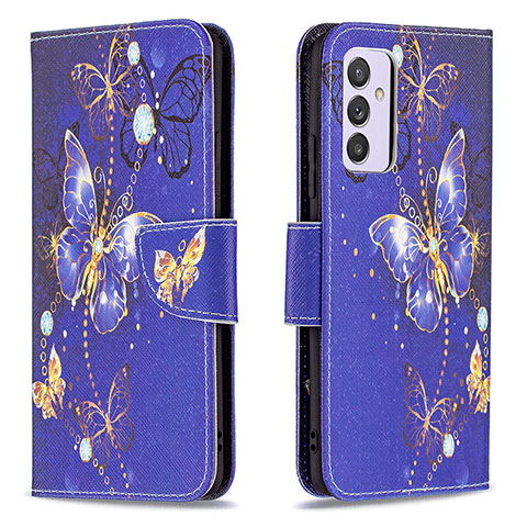 Coque Portefeuille Motif Fantaisie Livre Cuir Etui Clapet B03F pour Samsung Galaxy A24 4G Bleu Royal