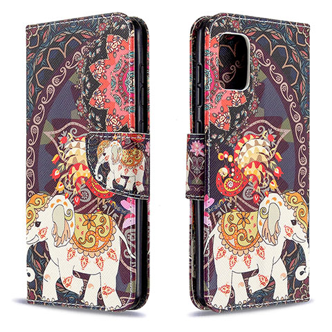 Coque Portefeuille Motif Fantaisie Livre Cuir Etui Clapet B03F pour Samsung Galaxy A31 Marron