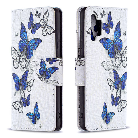 Coque Portefeuille Motif Fantaisie Livre Cuir Etui Clapet B03F pour Samsung Galaxy A32 4G Bleu