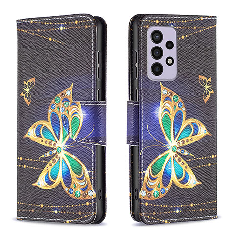 Coque Portefeuille Motif Fantaisie Livre Cuir Etui Clapet B03F pour Samsung Galaxy A33 5G Noir