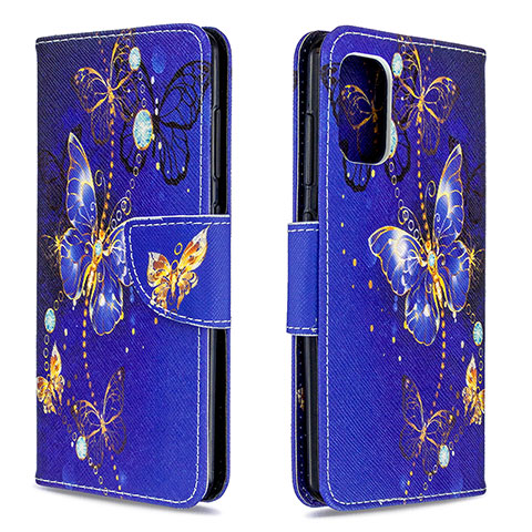 Coque Portefeuille Motif Fantaisie Livre Cuir Etui Clapet B03F pour Samsung Galaxy A41 Bleu Royal