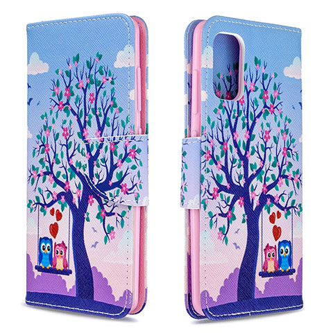 Coque Portefeuille Motif Fantaisie Livre Cuir Etui Clapet B03F pour Samsung Galaxy A41 Violet Clair