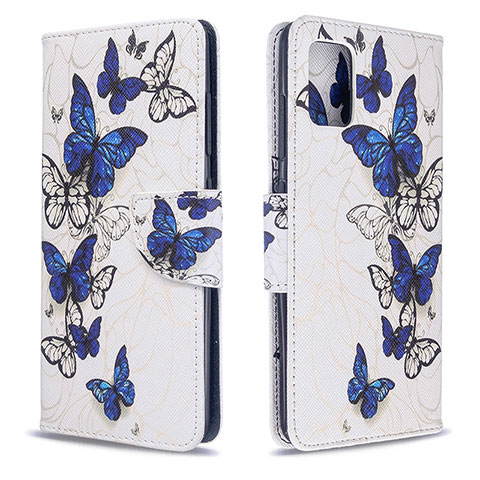 Coque Portefeuille Motif Fantaisie Livre Cuir Etui Clapet B03F pour Samsung Galaxy A51 4G Bleu