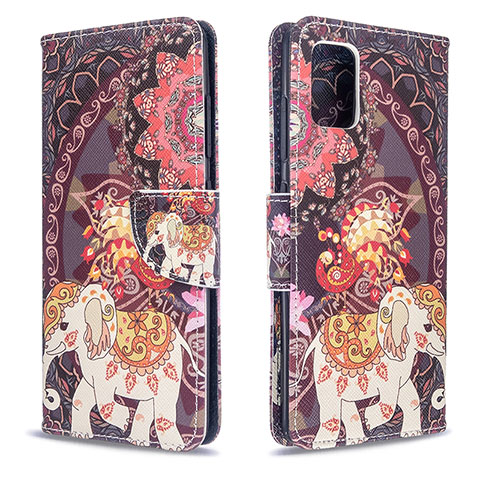 Coque Portefeuille Motif Fantaisie Livre Cuir Etui Clapet B03F pour Samsung Galaxy A51 4G Marron