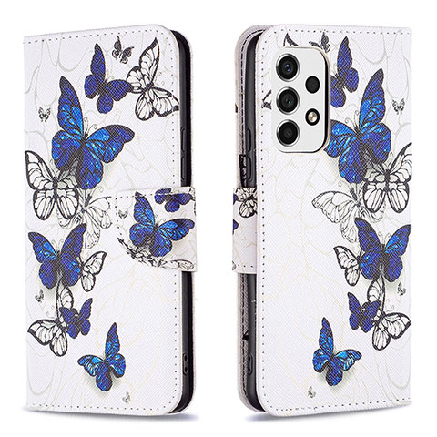 Coque Portefeuille Motif Fantaisie Livre Cuir Etui Clapet B03F pour Samsung Galaxy A53 5G Bleu