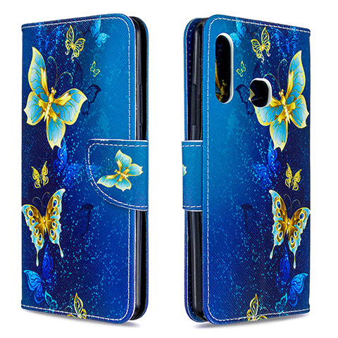 Coque Portefeuille Motif Fantaisie Livre Cuir Etui Clapet B03F pour Samsung Galaxy A70E Bleu Ciel