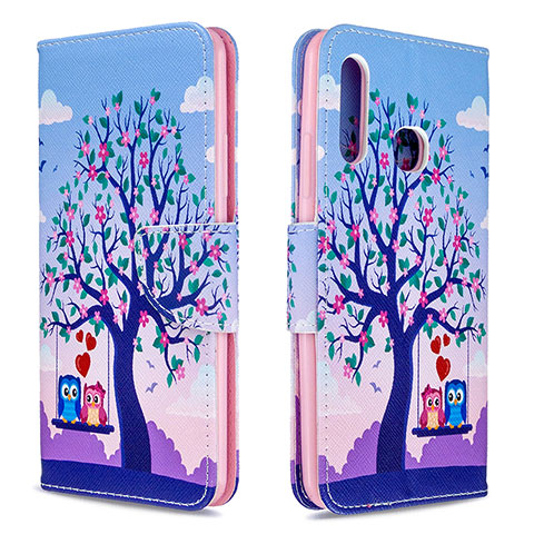 Coque Portefeuille Motif Fantaisie Livre Cuir Etui Clapet B03F pour Samsung Galaxy A70E Violet Clair