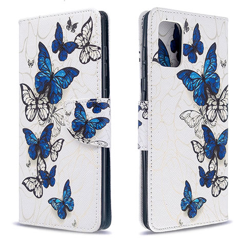 Coque Portefeuille Motif Fantaisie Livre Cuir Etui Clapet B03F pour Samsung Galaxy A71 5G Bleu