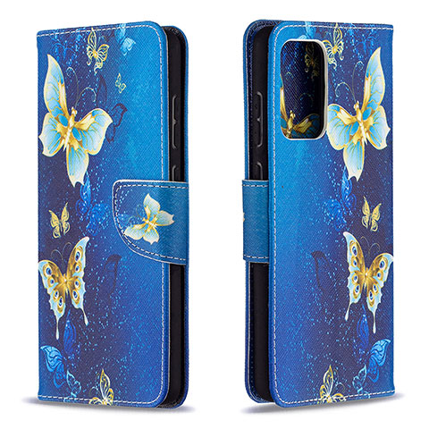 Coque Portefeuille Motif Fantaisie Livre Cuir Etui Clapet B03F pour Samsung Galaxy A72 4G Bleu Ciel