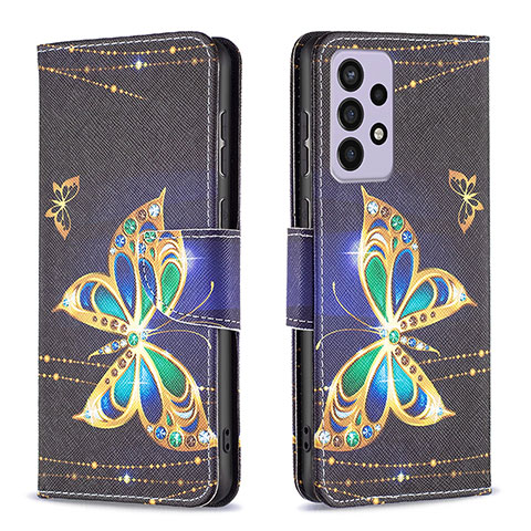 Coque Portefeuille Motif Fantaisie Livre Cuir Etui Clapet B03F pour Samsung Galaxy A73 5G Noir