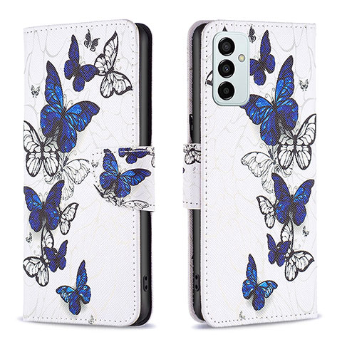 Coque Portefeuille Motif Fantaisie Livre Cuir Etui Clapet B03F pour Samsung Galaxy F23 5G Bleu