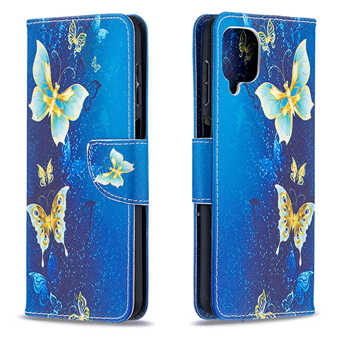 Coque Portefeuille Motif Fantaisie Livre Cuir Etui Clapet B03F pour Samsung Galaxy M12 Bleu Ciel