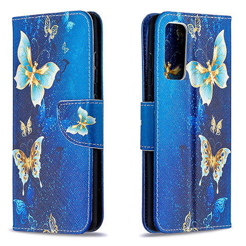 Coque Portefeuille Motif Fantaisie Livre Cuir Etui Clapet B03F pour Samsung Galaxy S20 FE 4G Bleu Ciel